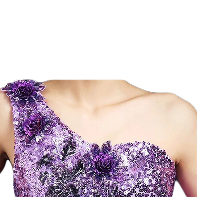 Платье с блестками платья подружек невесты русалка фиолетовое блестящее платье
