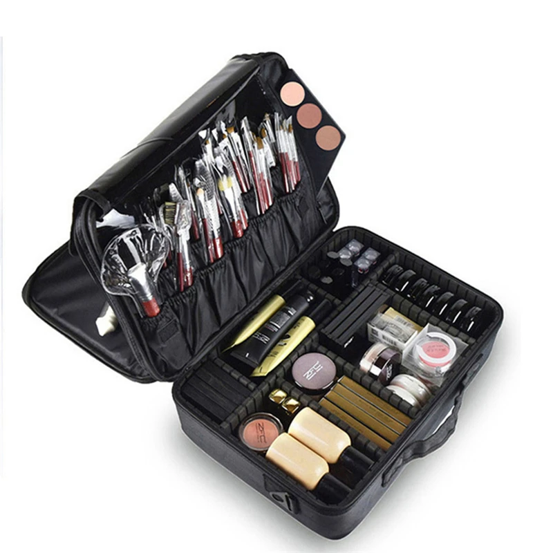 Брендовый косметический чемоданчик многоярусная Большая профессиональная