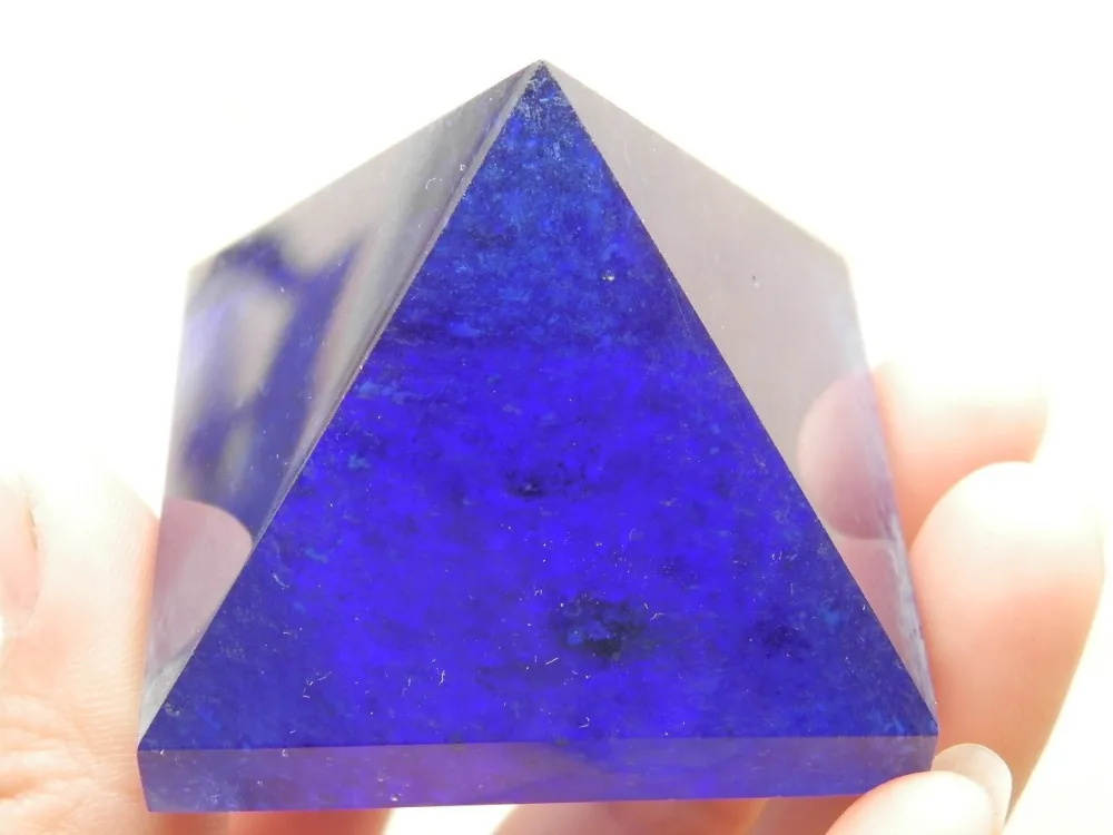 

53g blue SMELT Quartz crystal pyramid POINT HEALING/