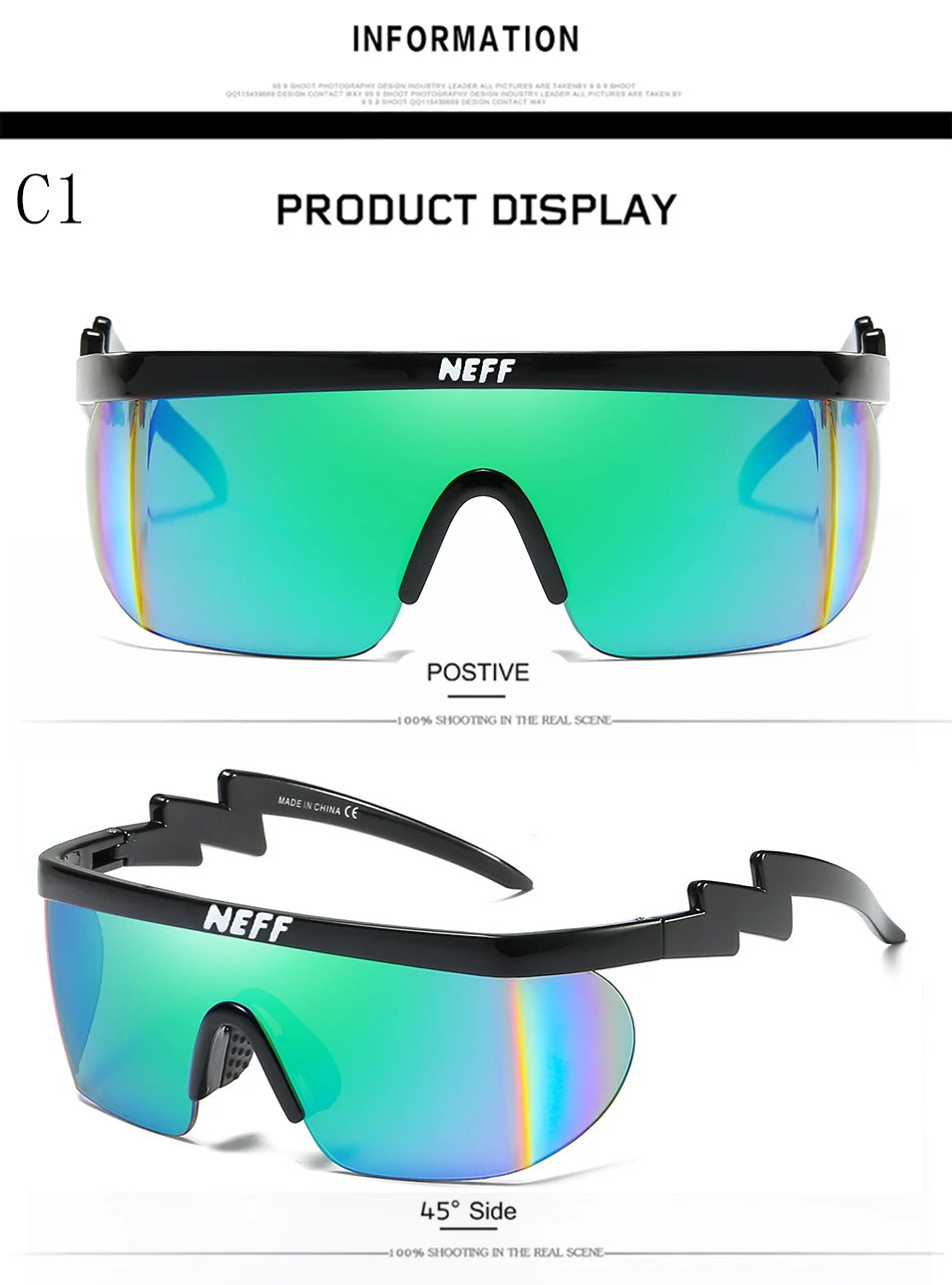 Новые модные брендовые солнцезащитные очки Neff для мужчин/женщин Oculos De Sol Винтажные Солнцезащитные очки с покрытием для вождения 2 объектива Gafas Feminino