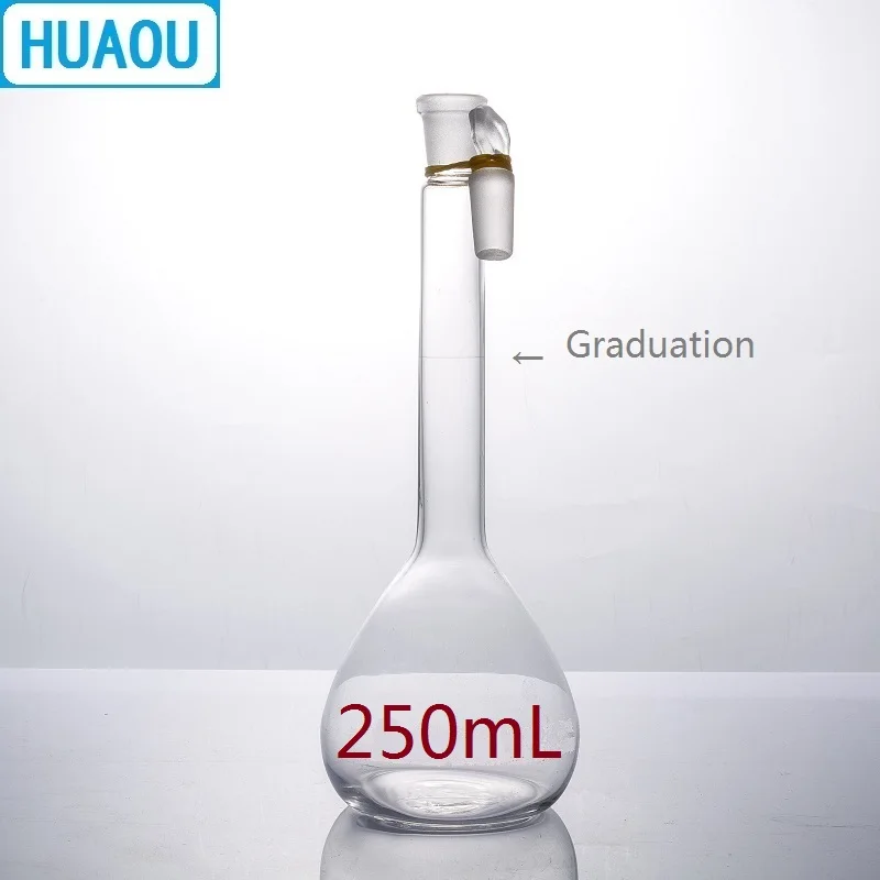 Мерная колба HUAOU 250 мл класс А нейтральное стекло с одной градиентной отметкой и