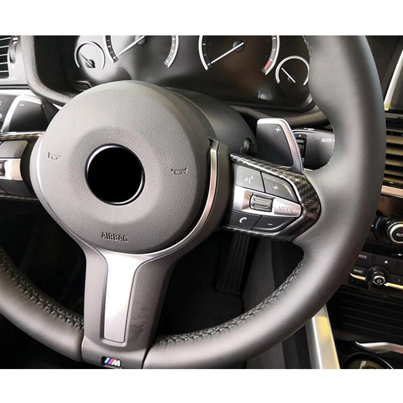 Одна пара декоративная рамка рулевого колеса из углеродного волокна для BMW M3 M4 M5