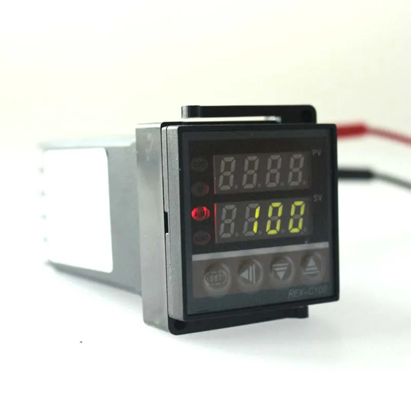 Двойной цифровой PID контроллер температуры Термостат комплект REX-C100 с SSR-40DA теплоотвод качество K Зонд термопары