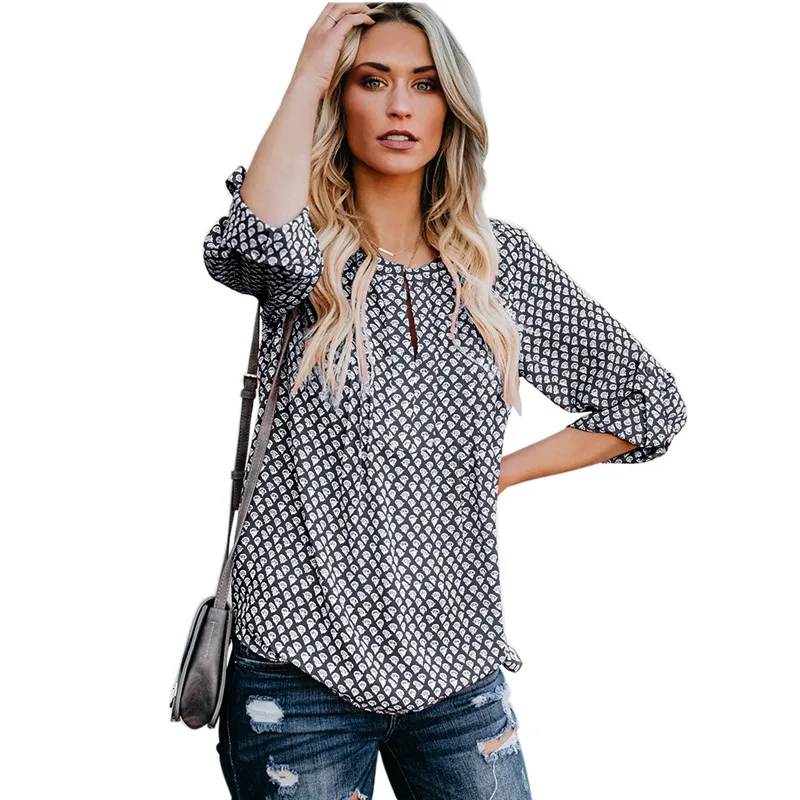 DORVIVON chemise longue femme 2019 весенние женские шифоновые блузки с длинными рукавами