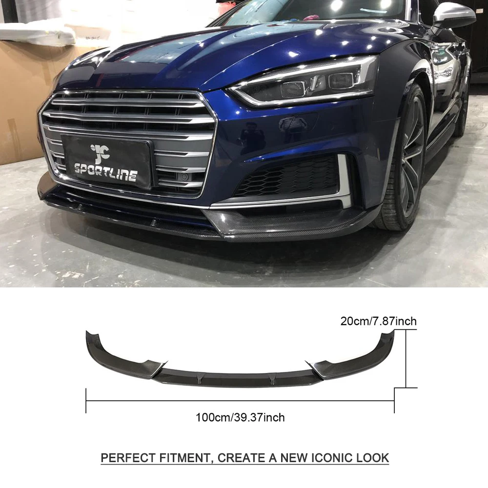 Передний бампер спойлер сплиттеры для Audi A5 Sline S5 S5 седан Sportback углеродного волокна переднего бампера v-стиля приспособления для резки