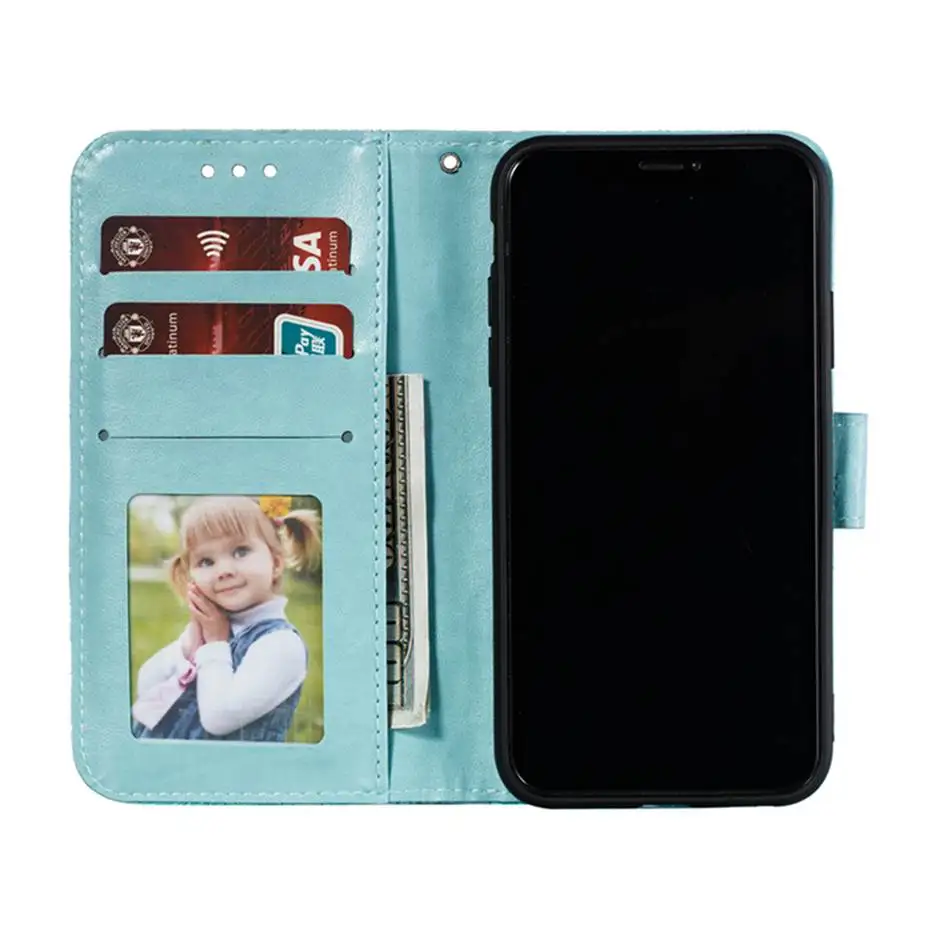3D кружевной чехол из искусственной кожи с защелкой для iPhone 7 8 Plus X XS XR Max