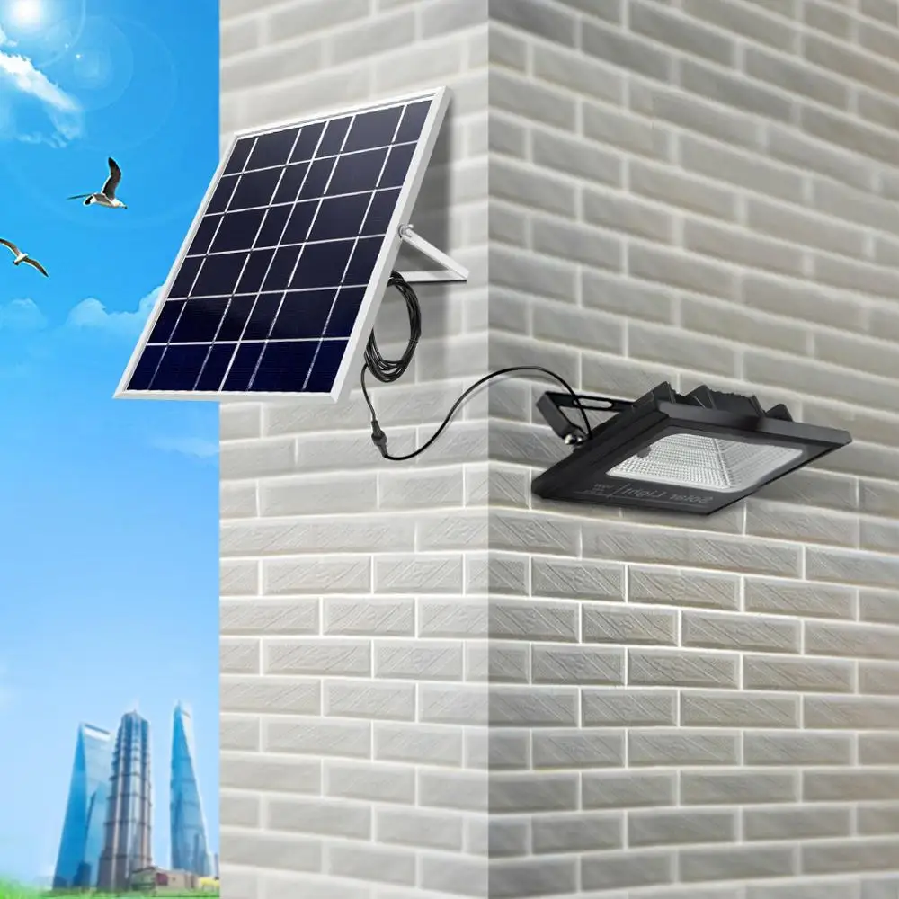 10W Flood light Высокая мощность, солнечный уличный прожектор для сада, светодиодная солнечная панель, лампа с датчиком движения, настенный светильник для ночной безопасности - Испускаемый цвет: 10W Flood light