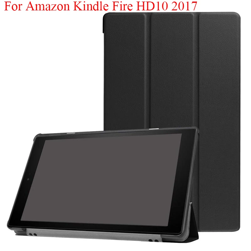 Для Amazon Fire HD10 2017 жесткий чехол Tri-Fold ультра тонкий с откидной магнитной крышкой и