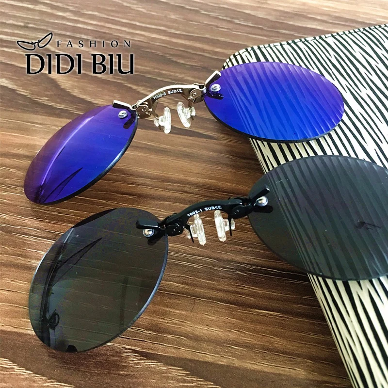 Солнцезащитные очки DIDI маленькие круглые мини с клипсой на носу мужские и