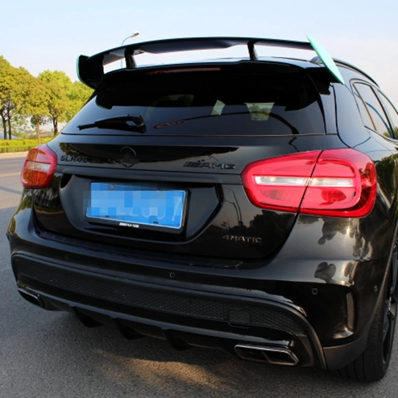 Для Mercedes-Benz GLA Class X156 GLA45 AMG GLA200 GLA220 GLA250 GLA260 ABS Материал Задний спойлер крыла крыши