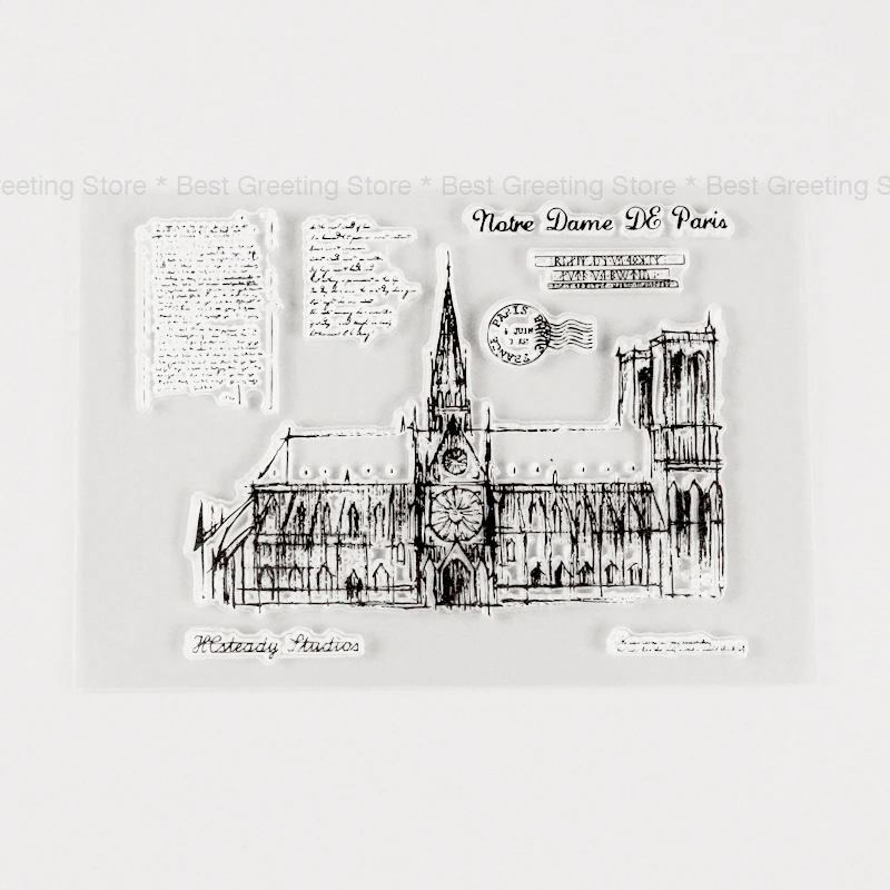 

France Notre-Dame de Paris Stamps Clear Silicone Background Stamps Scrapbooking Paper Crafting Stamps