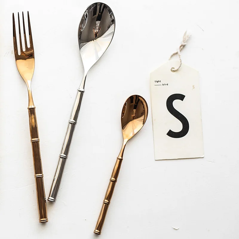 24 шт. столовые приборы из нержавеющей стали с золотым покрытием набор