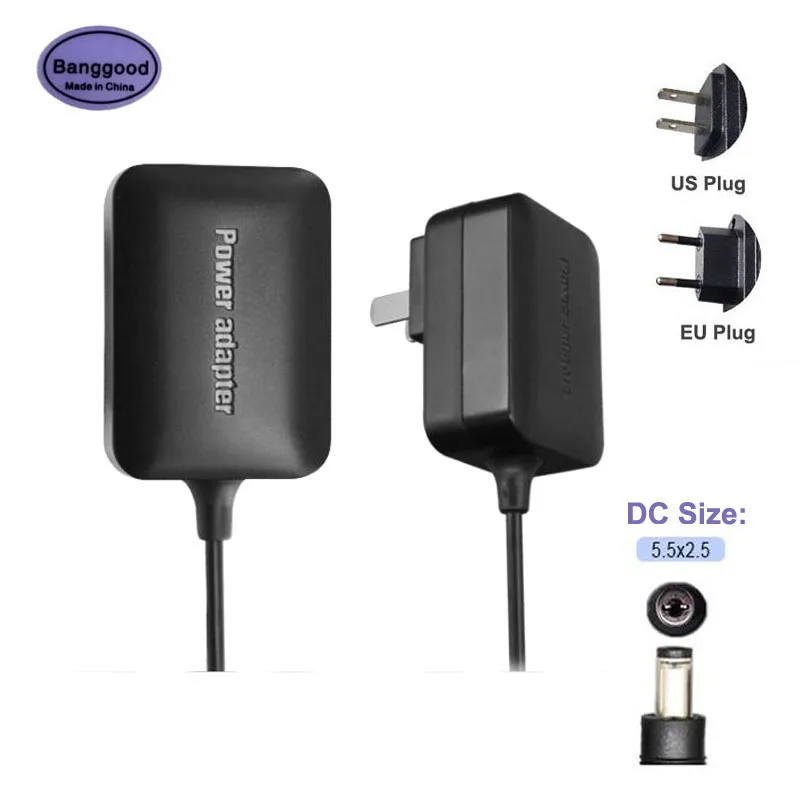 

Banggood US/EU Plug DC Size 5.5x2.5mm 12V 1.5A Wall Charger AC Power Plug Adapter Travel Home Carregador