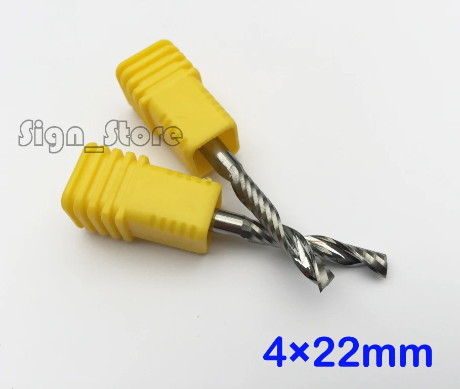 

5pcs Shank 4mm Carbide CNC Router Bits Single Flute Aluminum Copper End Milling Tools 4 X 22mm New