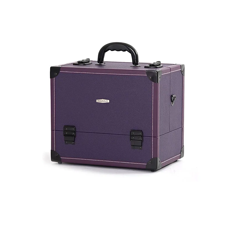 purple Дешевая Косметика Органайзер с плечевыми лямками Professional портативный макияж коробка для хранения косметичка Organizador косметичка - Цвет: purple