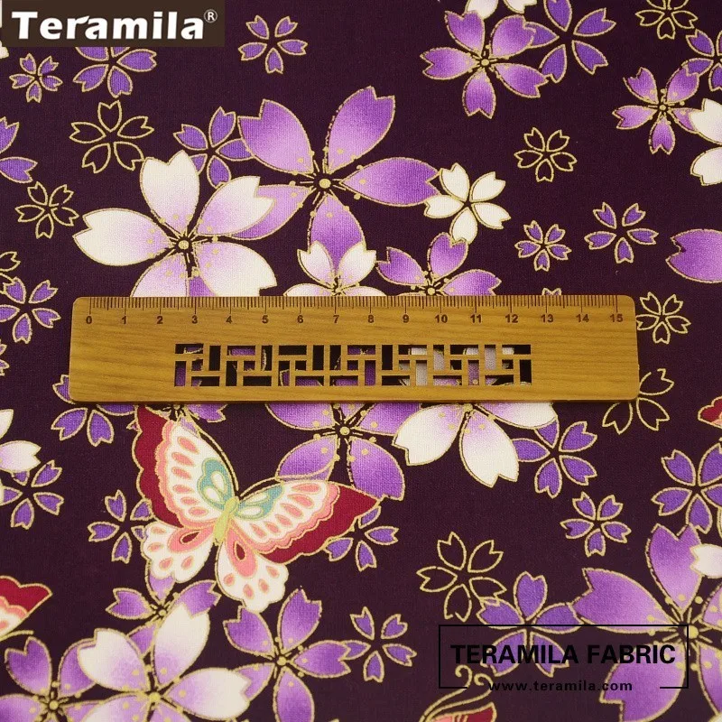 Teramila ткань из хлопка и льна с принтом золотой фольги великолепный цветок