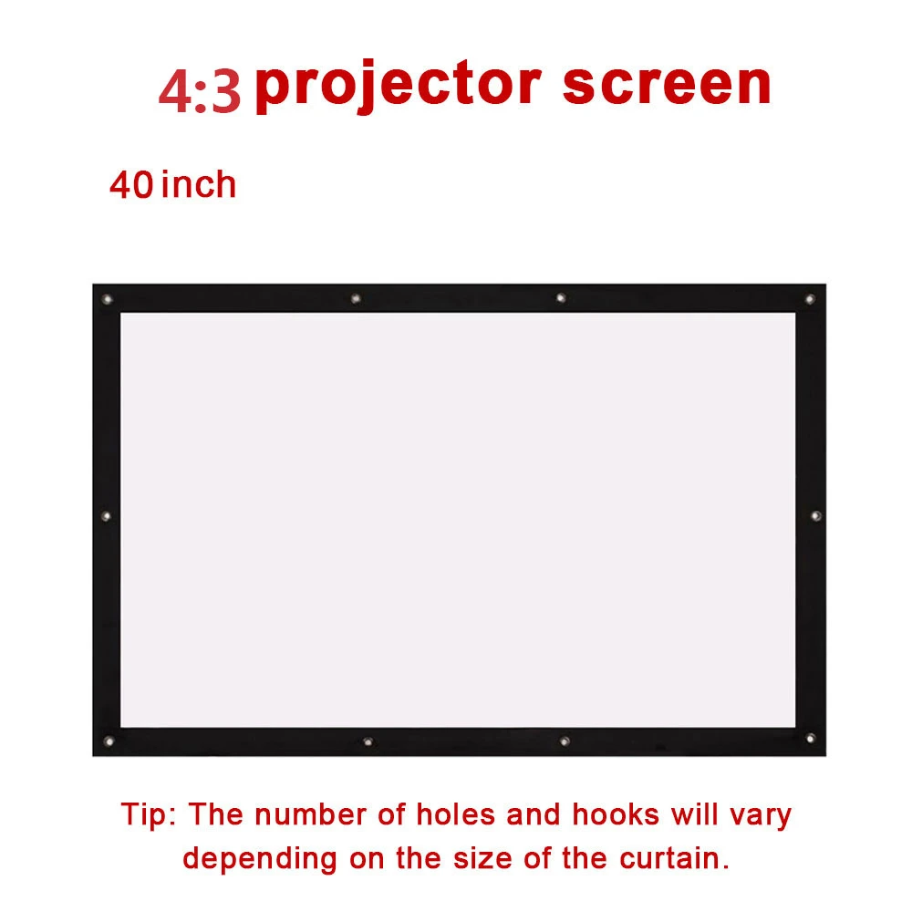 Amzdeal foldble 40 дюймов проектор портативный 4:3 белый проекции для HD домашнего Театр