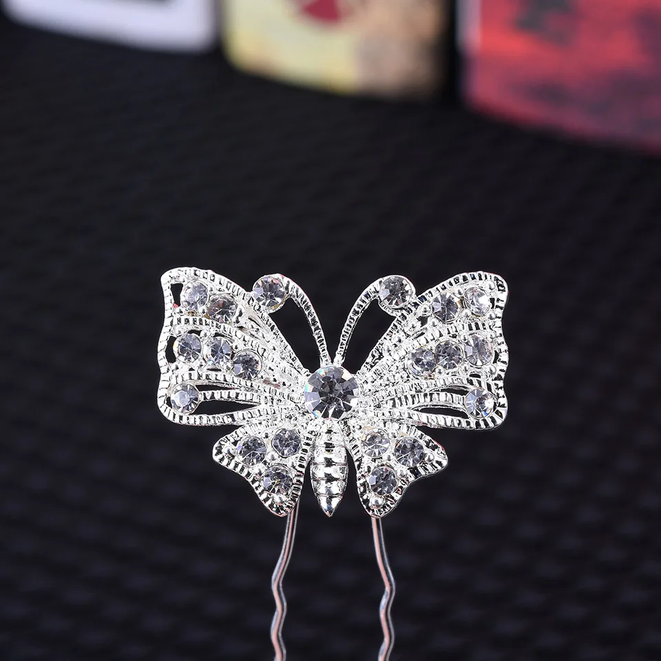 Оптовая продажа 20 штук цветок со стразами женские свадебные волос партии