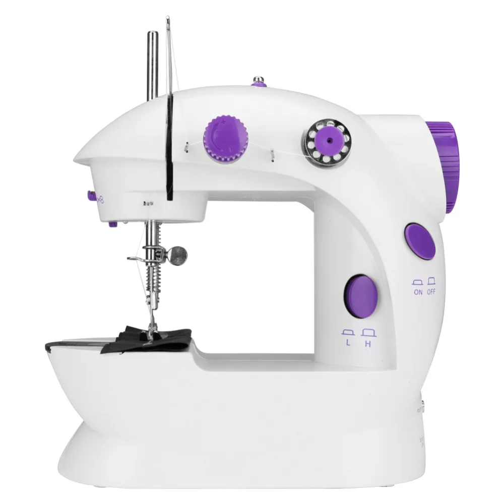Бытовая портативная Мини электрическая швейная машина со светлой ногой двойная