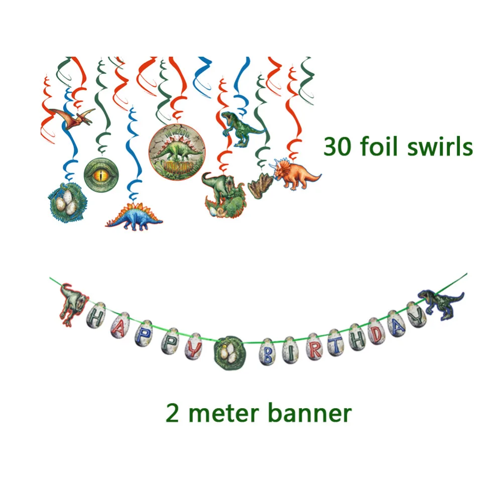 Динозавр день рождения украшение набор висячие вихревые украшения торт Топпер
