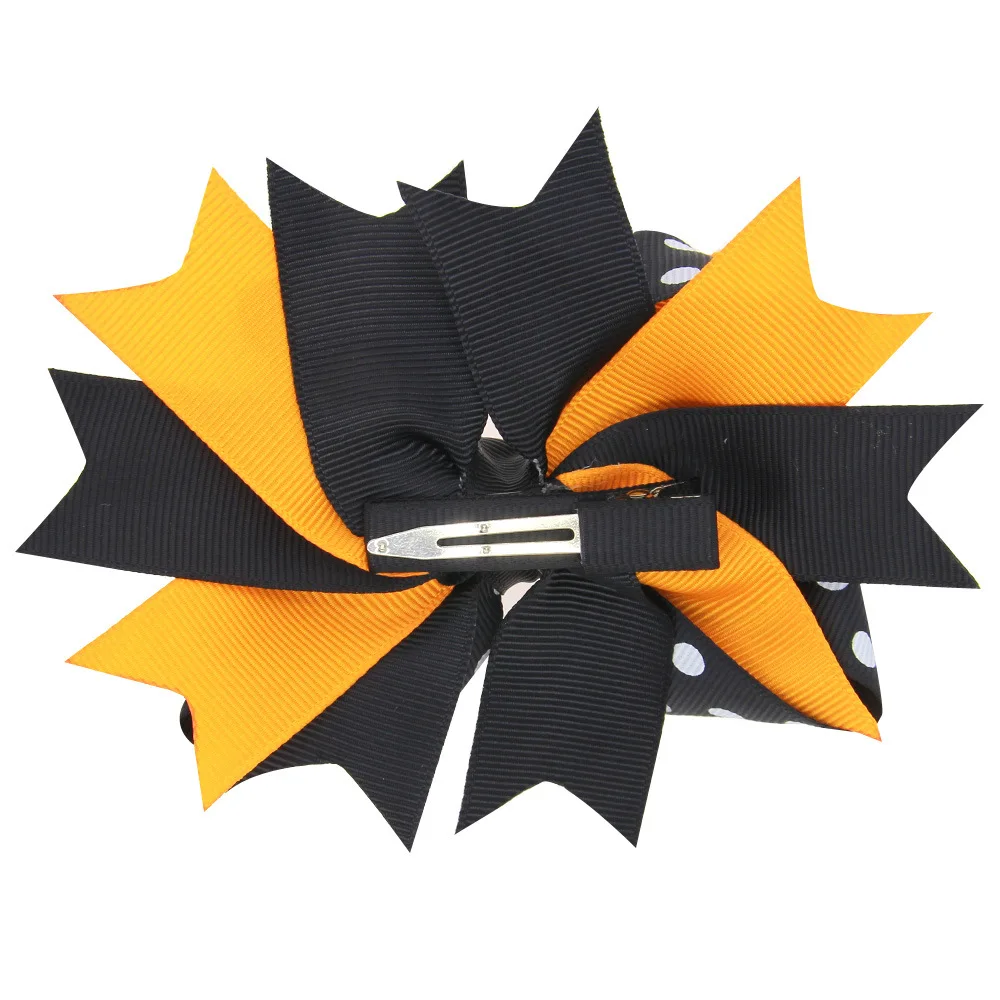 20 шт./партия повязка на голову в горошек Хэллоуин с бантом для волос ручная работа