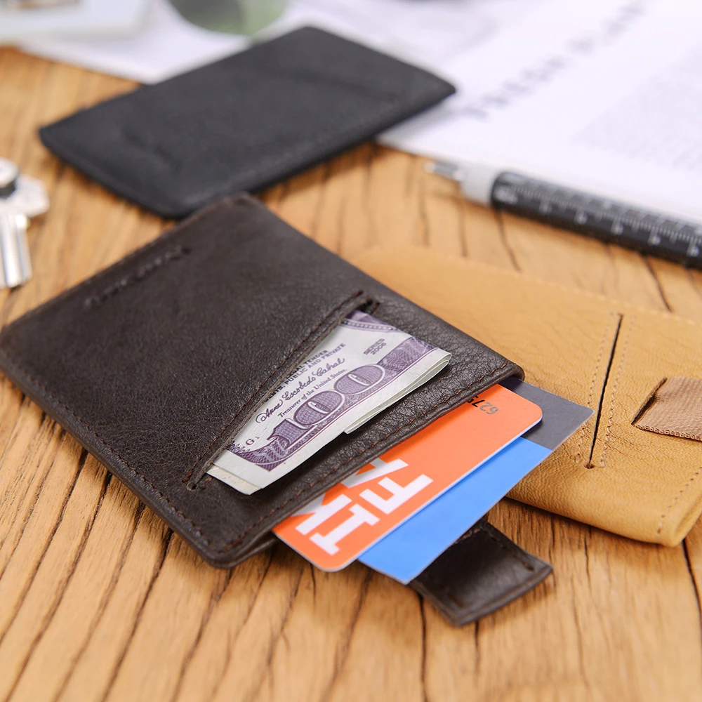Кожаный мини-кошелек мужской держатель кошелек для карт тонкий кредитных и