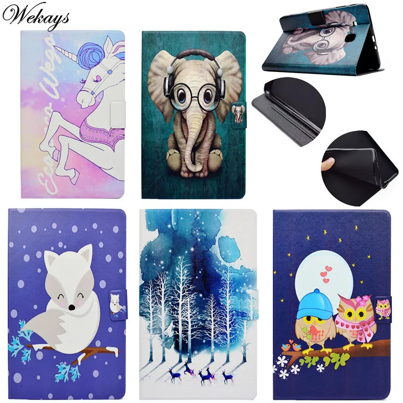 

Wekays For Samsung Tab E T560 Ultrathin Cartoon Unicorn Leather Case sFor Samsung Galaxy Tab E 9.6" T560 T561 Tablet Cover Cases