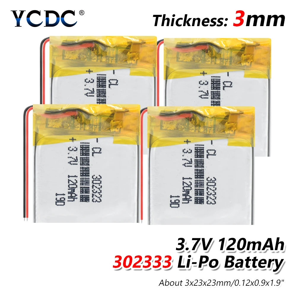 302323 120mAh 3 7 V Смарт часы беспроводная карта аудио рекордер литий полимерный