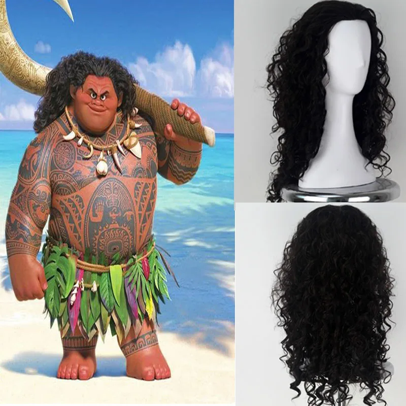 Wigs Only Семейный костюм в стиле Мауи для взрослых, забавный детский костюм для косплея, Одежда Для племен для мужчин, женщин, мальчиков, топ, штаны, парики, праздничный комплект на Хэллоуин - Цвет: Wigs Only