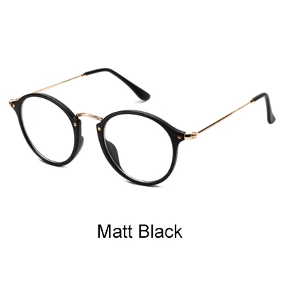 Matt Black Двух часах Для женщин очки Рамка бренд Для мужчин, круглые очки, очки в стиле авиатор с прозрачными линзами, градусов Рассортированная по рецепту, оптические оправы для W3449 - Цвет оправы: Matt Black