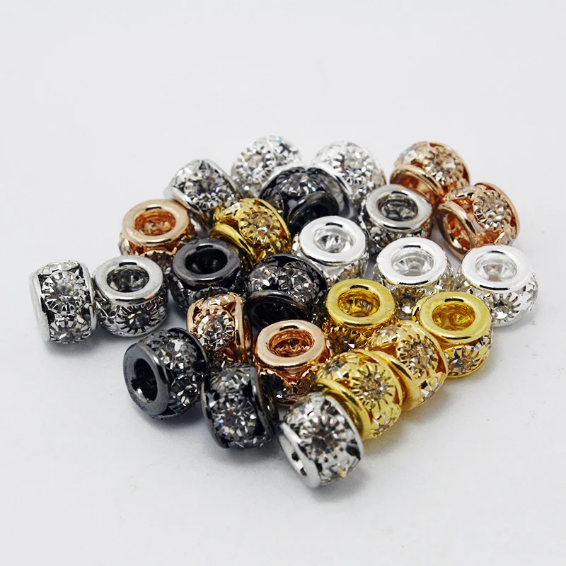 6x8 мм смешанные цвета с кристаллами Стразы Европейские Бусины c разделителем