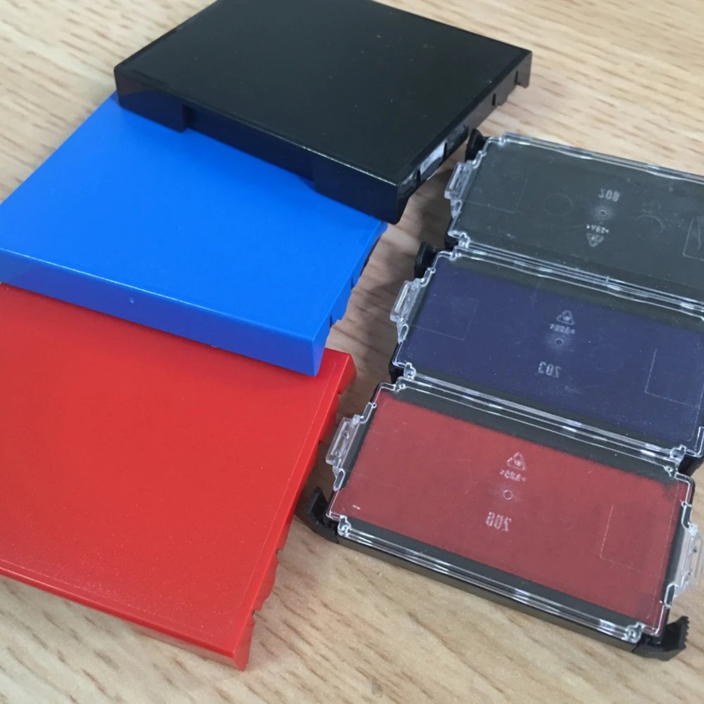 Bbloop Ink Pad Replacements Fast Drying Water Based Refills For Rectangular Self-Inking Rubber Stamps - Black/Blue/Red | Дом и сад