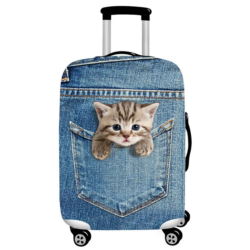 B Luggage Cover Джинсовый защитный чехол с изображением животных для багажа, эластичный Чехол для багажа, подходит для for18-32 дюймов, чехол Чехол, аксессуары для путешествий - Цвет: B Luggage Cover