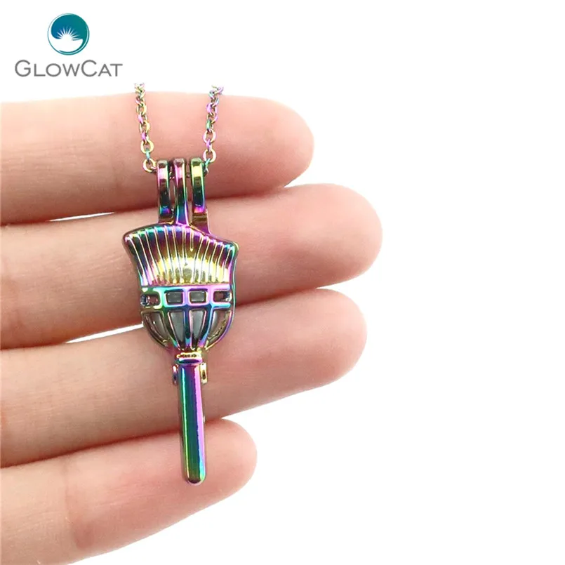 C626 цвета милые веник бусы колье с кулоном в виде клетки кулон арома диффузор для