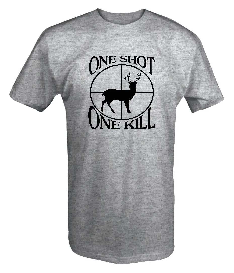 Охотничья футболка с принтом One Shot Kill Deer Predator | Мужская одежда