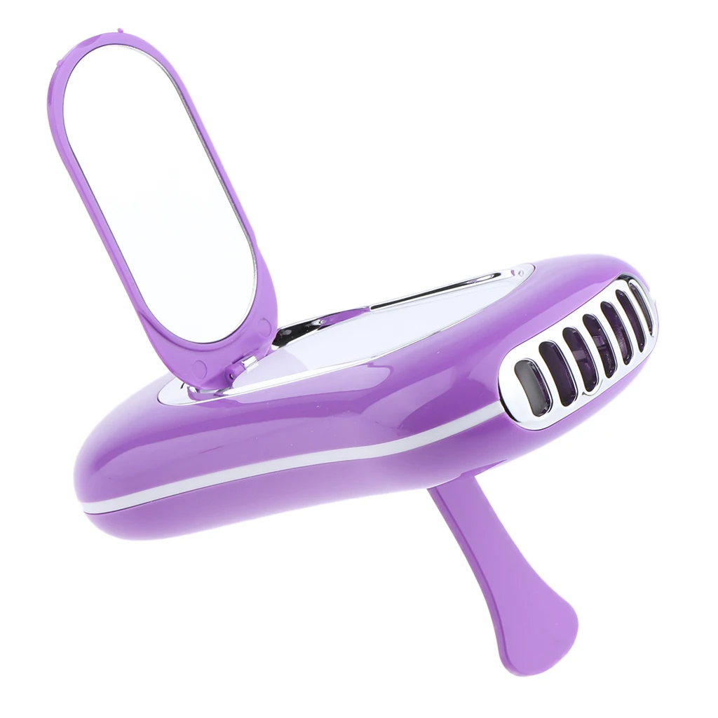 Purple Сушилка для ресниц вентилятор мини USB Перезаряжаемый электрический кондиционер для ногтей и зеркало для прививки ресниц клей для наращивания - Цвет: Purple