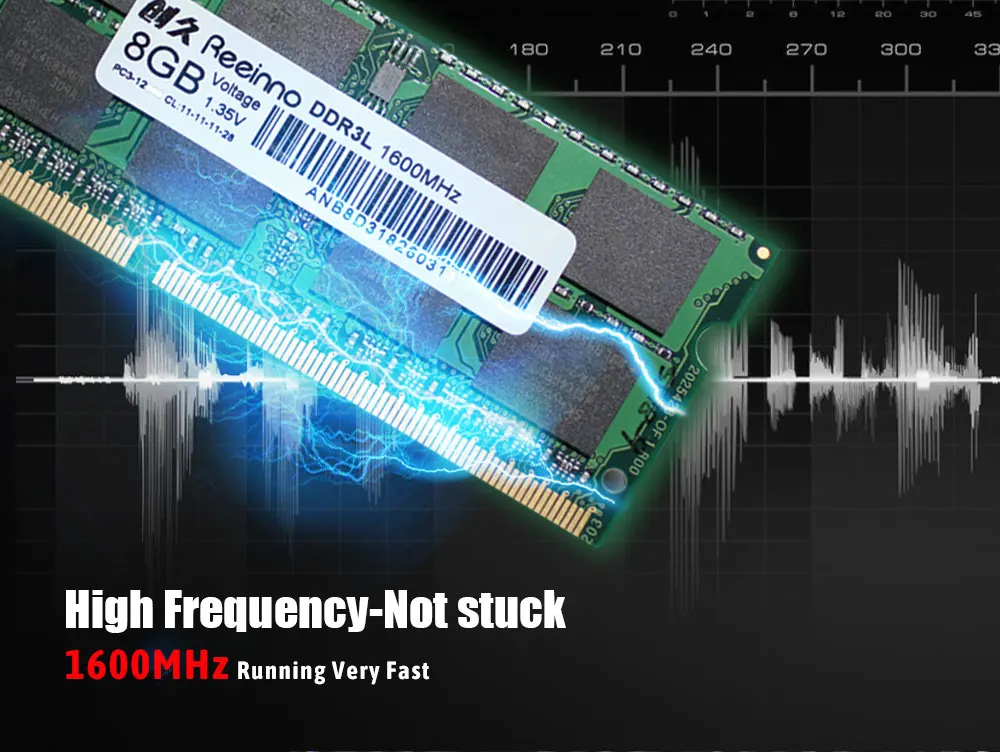 Оперативная память eeinno ddr3 8 Гб 1600 МГц 1,35 в NON-ECC 12800 МБ/с./с 204pin пожизненная гарантия Одиночная Память ОЗУ ноутбук Прямая поставка с фабрики