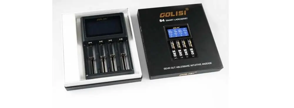 Golisi S4 2A интеллектуальное ЖК быстрое зарядное устройство для 18650 20700 26650 литий-ионная Ni-MH Ni-Cd аккумуляторная батарея в комплект не входит