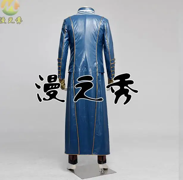 Горячая игра Vergil мужской кожаный костюм для косплея полный комплект