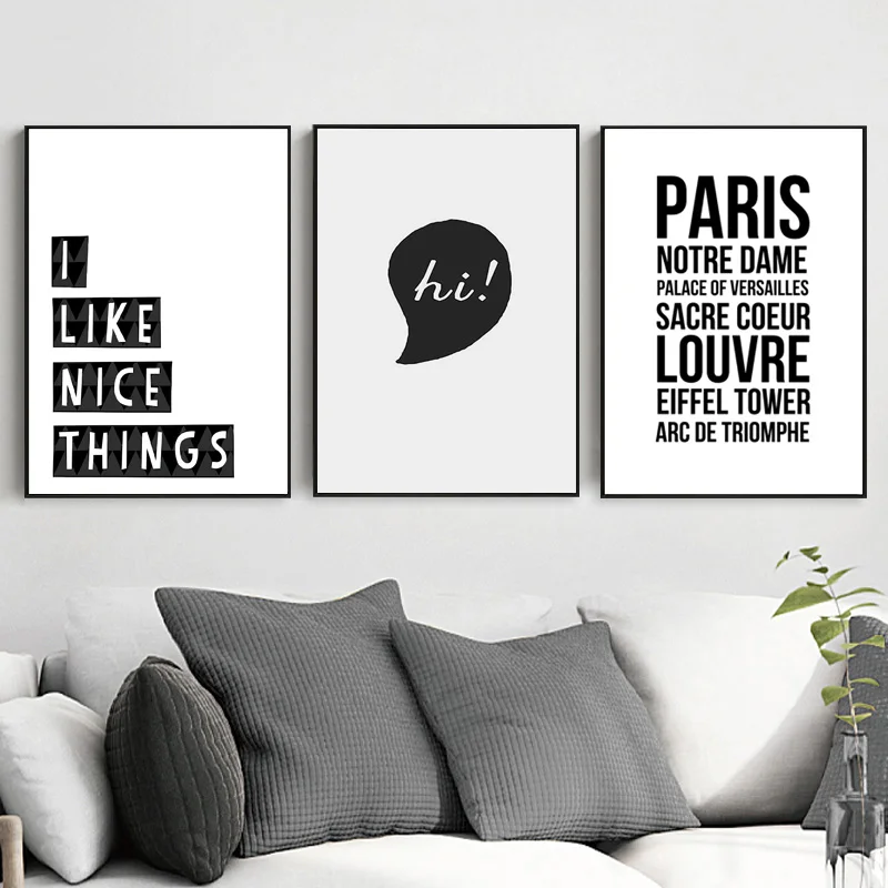 

Nordic Poster Black And White Canvas Posters And Prints Quotes Picture Canvas Painting Wall Pictures For Living Room Unframed