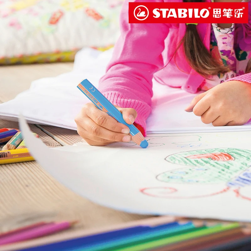 Масляная пастель Stabilo 6/10/18 цветов детский карандаш безопасная кисть для детей