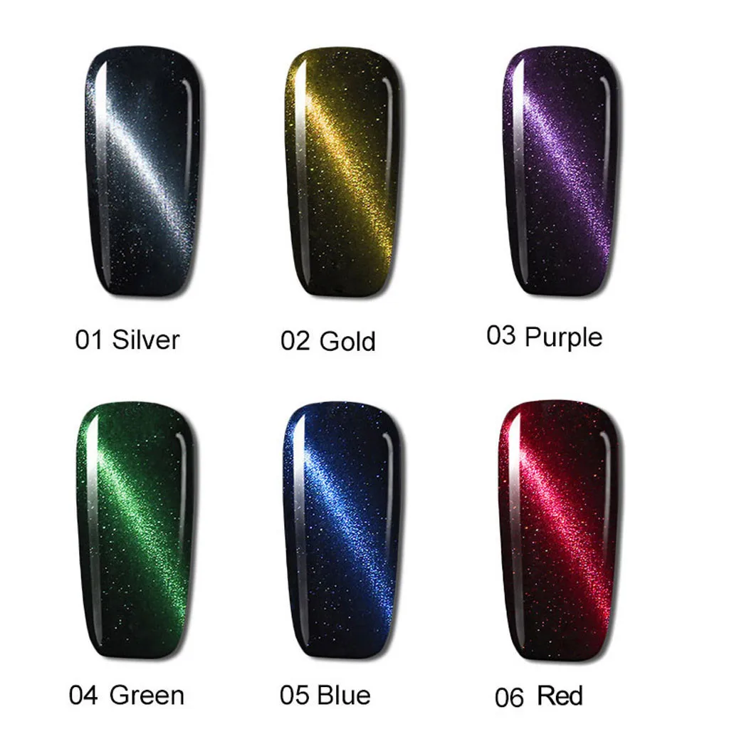 Holographic Glitter Magnetic Gel Magnet Cat Eye Nails Polish Soak Off UV LED Varnish Nail Art Lacquer 8ml Semi Permanent LD | Красота и