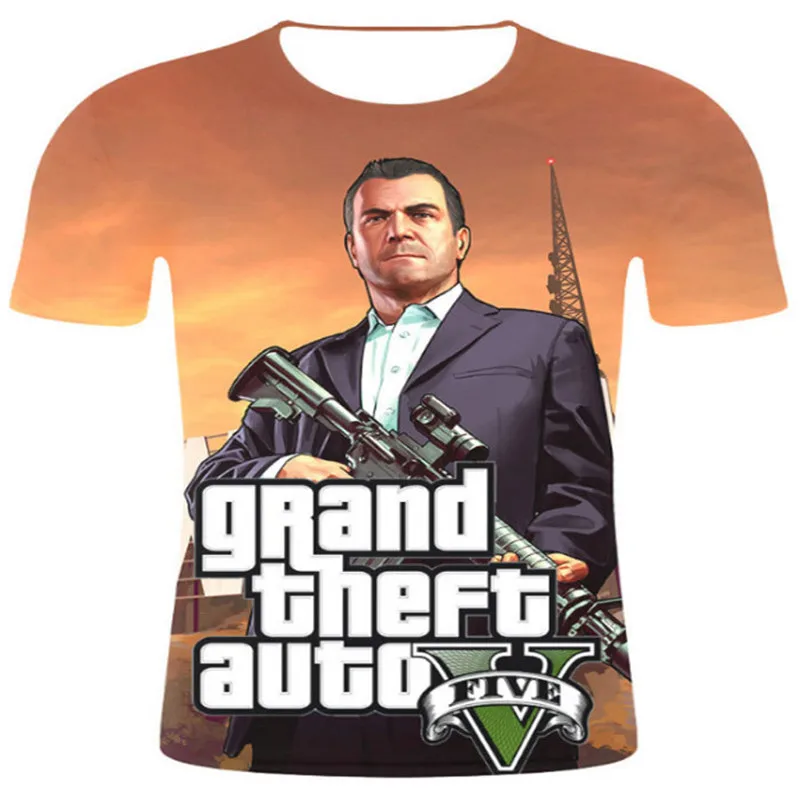 2019 фильм GTA5 Grand Theft Авто 3D цифровой печати мужские летние с коротким рукавом
