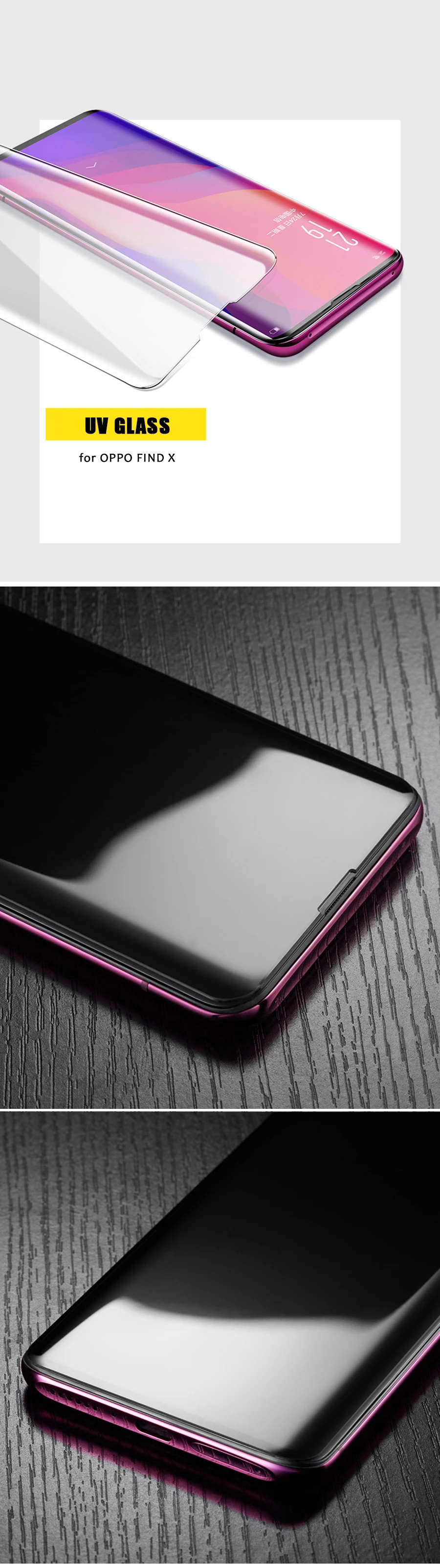 VALAM УФ Полный Клей закаленное стекло для OPPO Find X полное покрытие жидкость для экрана Прозрачный УФ-Стекло протектор для OPPO Find X
