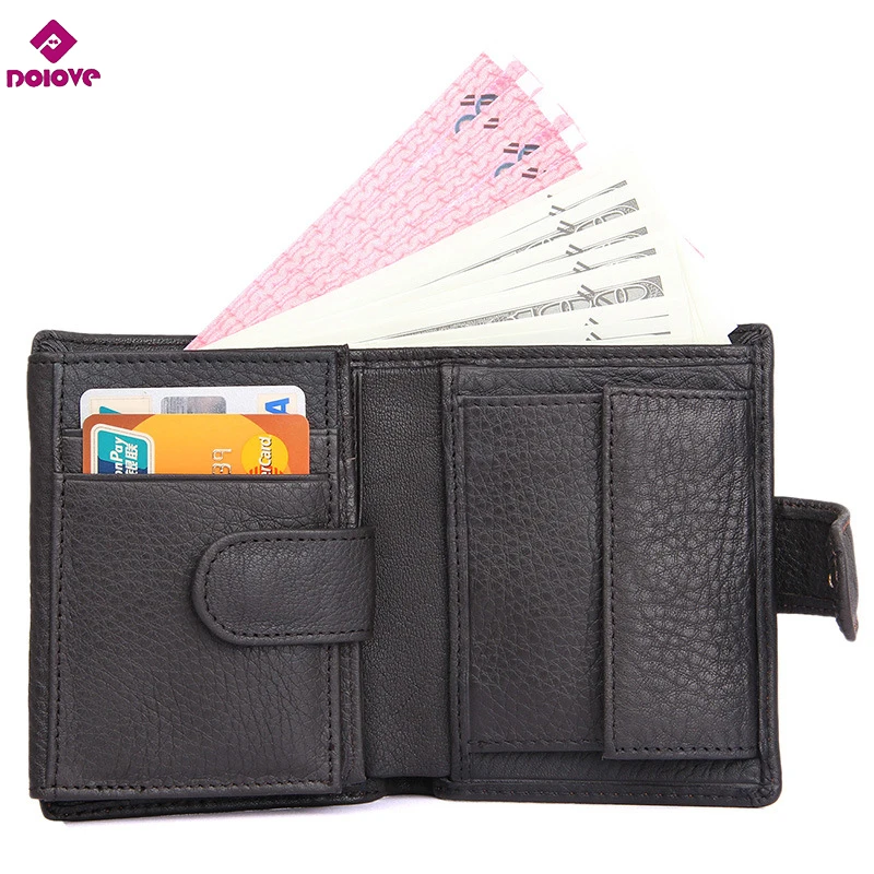 Мужской кошелек DOLOVE из натуральной коровьей кожи модный брендовый бумажник с