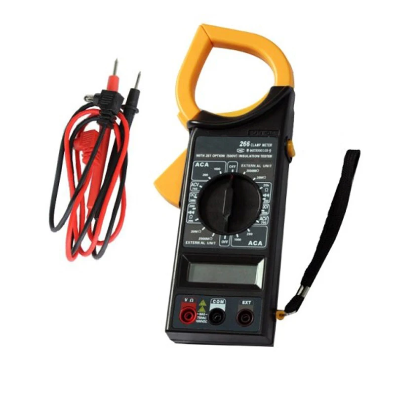 DT266 AC/DC Цифровой мультиметр зажим Электронный вольт ампер тестер сопротивления измеритель данных ЖК-дисплей измерительный инструмент