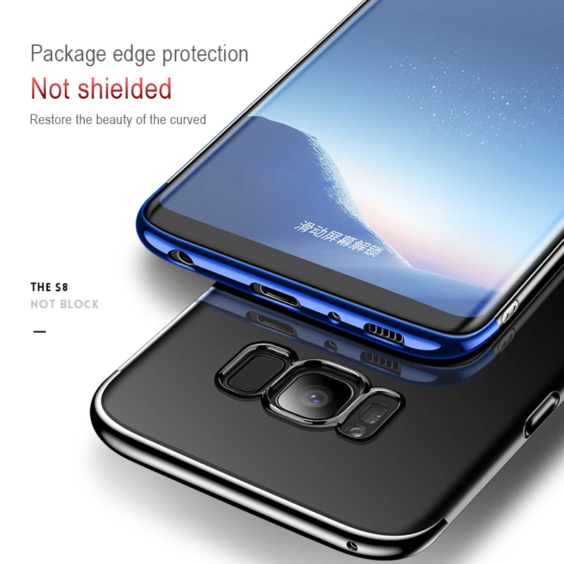 Прозрачный чехол HUKU с покрытием для телефона Samsung Galaxy S10 S9 S8 Plus мягкий силиконовый