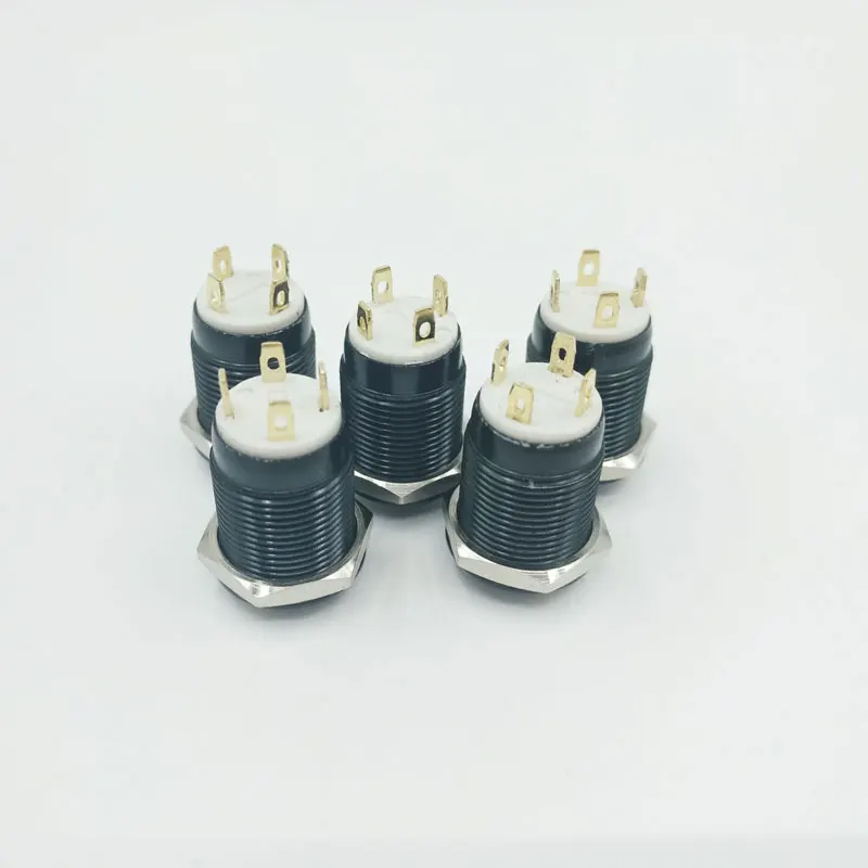 Оптовая продажа 12 мм металлический Мгновенный кнопочный переключатель LED 3В 5В 12В
