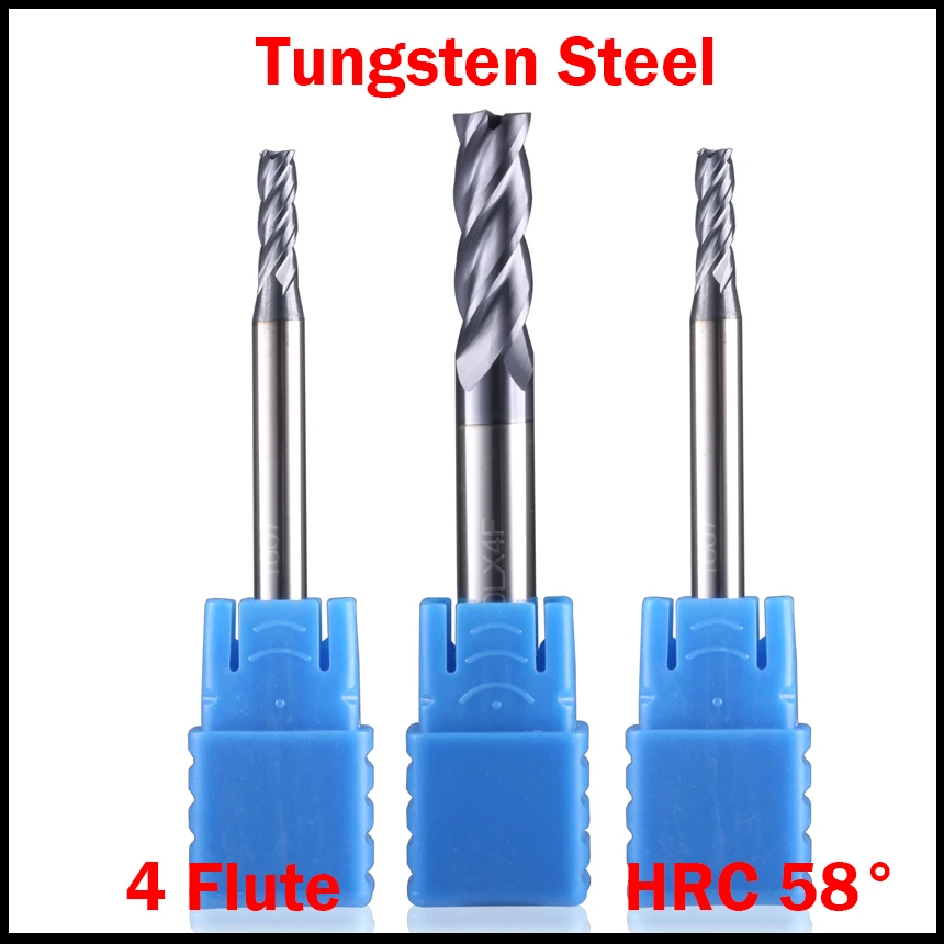 14mm 16mm 18mm Cutting Edge Diameter Tungsten Carbide 4 Flute HRC58 CNC Tool Router Bit Milling Cutter Flat End Mill