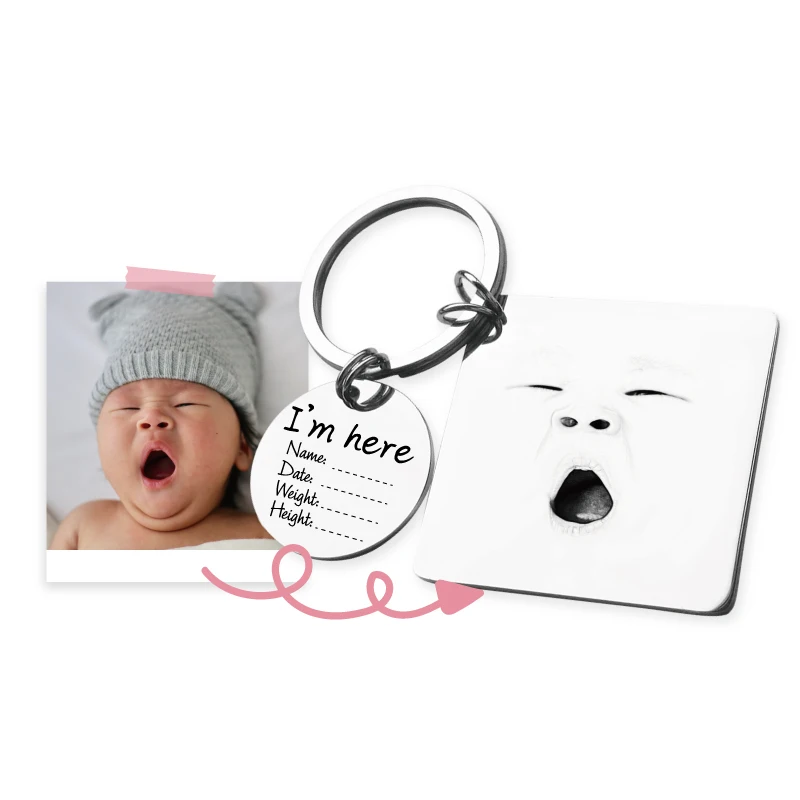 MYLONGINGCHARM брелок для новорожденных с фотографией индивидуальный гравировкой